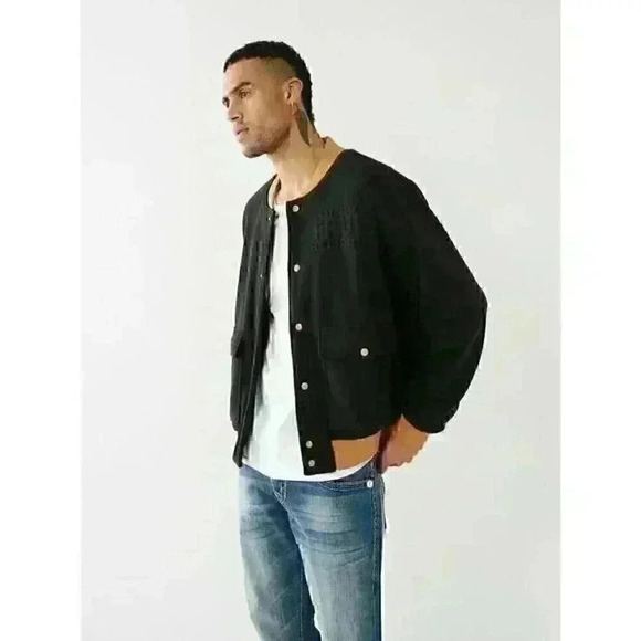 NEW! True Religion Men's XXL Fleece Bomber Jacket NWT $199 - Picture 3 of 5